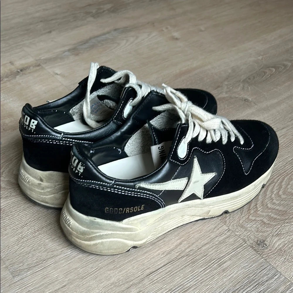 Golden Goose Women's Running Sole in black nappa and suede GGDB sz 37 - Picture 4 of 16
